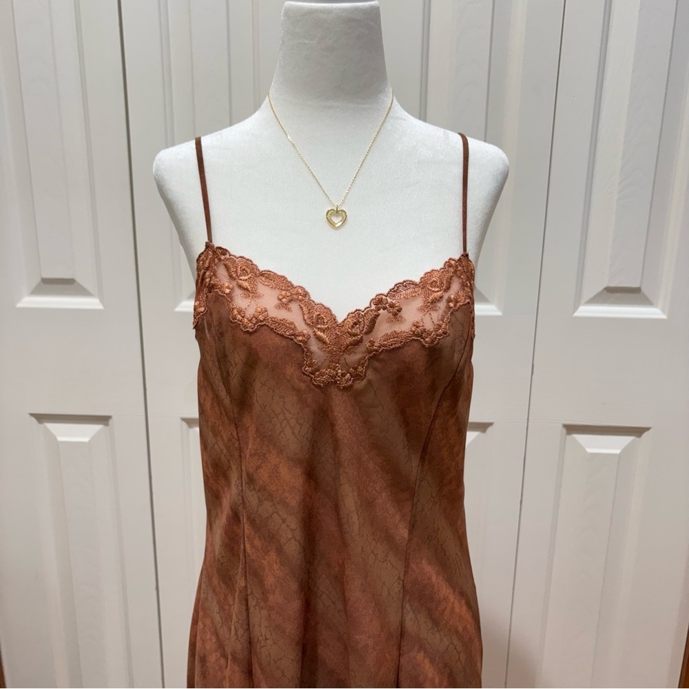 Victoria Secret Brown Lace Slip Dress